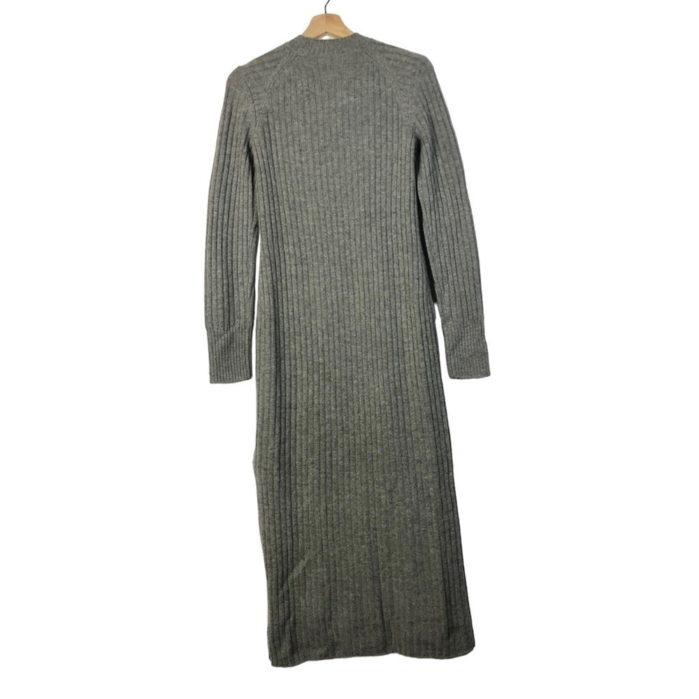 AG Adriano Goldschmied Reign Gray Ribbed Wool Cashmere Midi Sweater Dress M - Picture 4 of 7